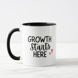 'Wachstum beginnt hier' Lehrer-Dankeschön-Geschenk Tasse