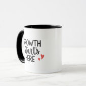 'Wachstum beginnt hier' Lehrer-Dankeschön-Geschenk Tasse (Vorderseite Links)
