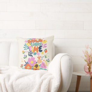 Wachstum braucht Zeit - inspirierende Blumenmedita Kissen