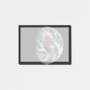 Wachstum der Pflanze auf dem Planeten Erde. Post-it Klebezettel