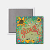 Wachstum Hübsch florale Trendy Inspiration Grün Magnet (Vorderseite/Rückseite)