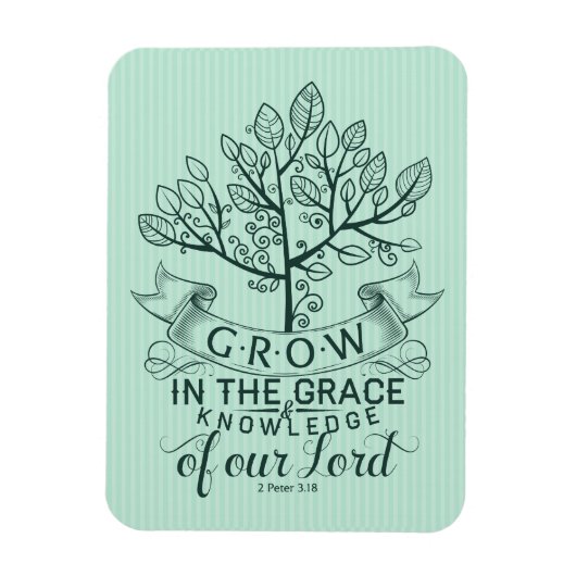 Wachstum in Grace Bible Verse Foto Magnet (Vertikal)