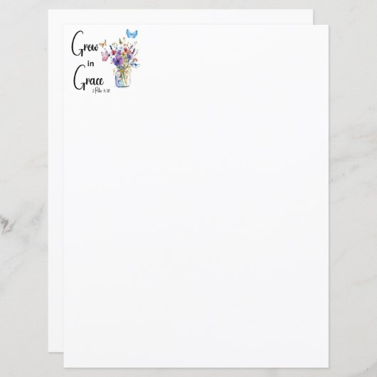 Wachstum in Grace Floral Stationery (Vorne/Hinten)