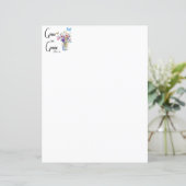 Wachstum in Grace Floral Stationery (Stehend Vorderseite)