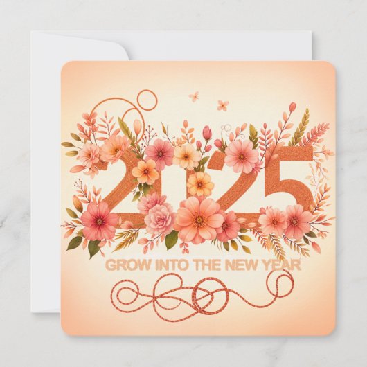 Wachstum ins neue Jahr Feiertagskarte (Vorderseite)