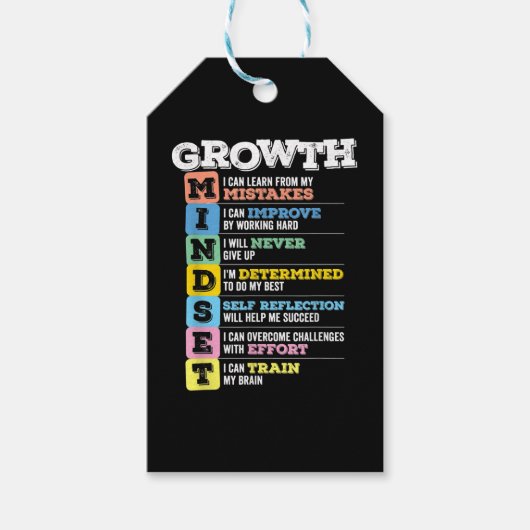 Wachstum Mindset Klasse Gehirn Motivation Unterneh Geschenkanhänger (Vorderseite)