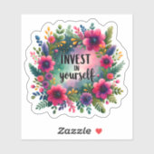 Wachstum mit floraler Kunst fördern Aufkleber (Blatt)