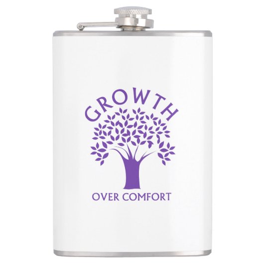 Wachstum über Komfort Flachmann (Vorderseite)