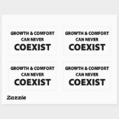 Wachstum und Komfort können niemals koexistieren Rechteckiger Aufkleber (Blatt)