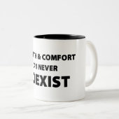 Wachstum und Komfort können niemals koexistieren Zweifarbige Tasse (VorderseiteRechts)