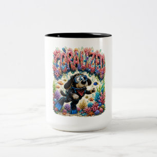 Wachstums-Blumen-Hund-T-Shirt für Pflanzenliebhabe Zweifarbige Tasse