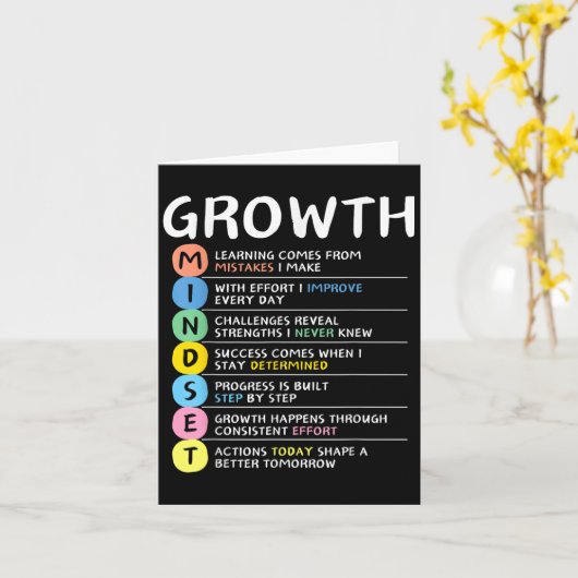 Wachstums-Mindset Clroom Brain Motivation Entrepre Karte (Gelbe Blume)