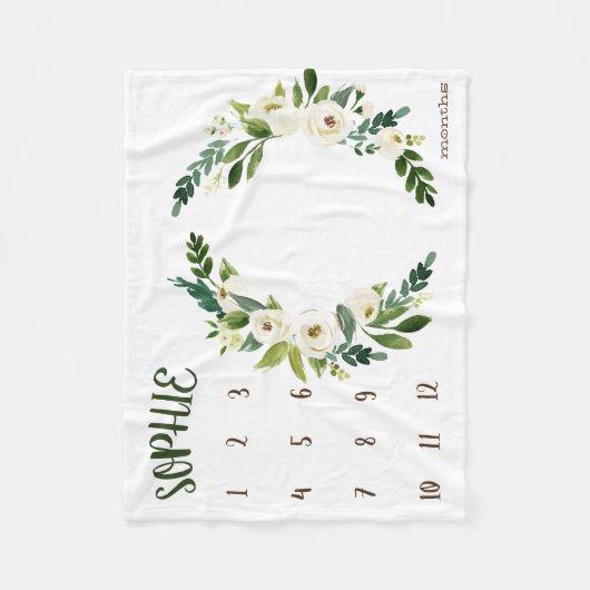 Wachstumsbeobachter - Weißblüten zweigt Meilenstei Fleecedecke (Vorderseite)