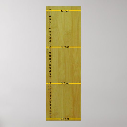 Wachstumsdiagramm - Bambusbretter mit Messungen Poster (Vorne)