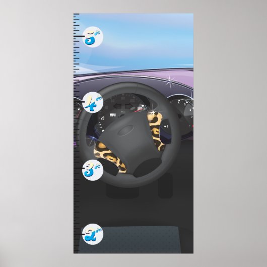 Wachstumsdiagramm der Lenkräder des Autos. Poster (Vorne)