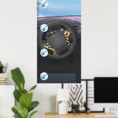 Wachstumsdiagramm der Lenkräder des Autos. Poster (Heimbüro)