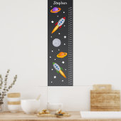 Wachstumsdiagramm für Kinder - Raketenschiff Poster (Küche)
