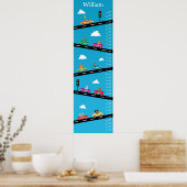 Wachstumsdiagramm für Kinder - Tiere, Autos und Za Poster (Küche)