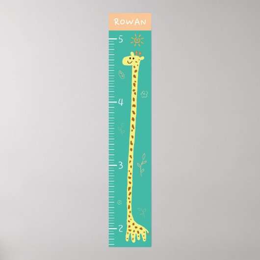 Wachstumsdiagramm lächelnde Giraffe Poster (Vorne)