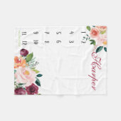 Wachstumsleiter - Boho Wasserfarbe mit Rose Fleecedecke (Vorderseite (Horizontal))