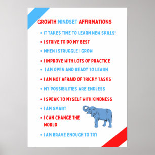 Wachstumsmindest-Affirmations-Poster Poster