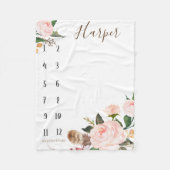 Wachstumspur - Meilenstein - Boho Wasserfarbe Fleecedecke (Vorderseite)