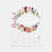 Wachstumspur - Meilenstein-Girl-Blume Fleecedecke (Vorderseite)