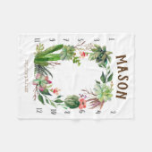 Wachstumspur - Meilenstein - Sukkulare Aquarellfar Fleecedecke (Vorderseite (Horizontal))