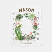 Wachstumspur - Meilenstein - Sukkulare Aquarellfar Fleecedecke (Vorderseite)