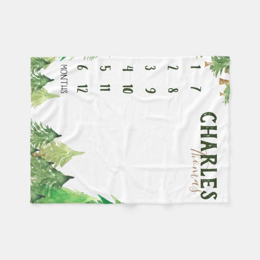 Wachstumspur - Meilenstein - Wald Fleecedecke (Vorderseite (Horizontal))