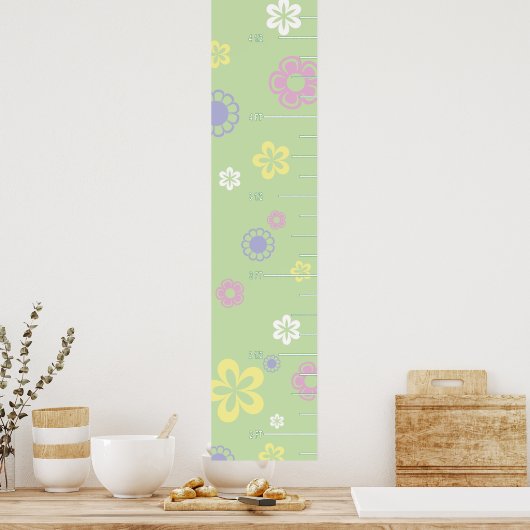Wachstumstabelle für hübsche Blume Poster (Küche)