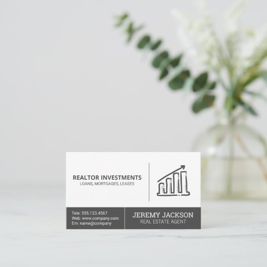Wachstumstabelle | Real Anwesen Business Card Visitenkarte (Stehend Vorderseite)