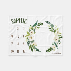 Wachstumsverfolger - weißer Blütenniederlassungen Fleecedecke