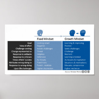 Wachstumsverhalten und festes Mindset Poster