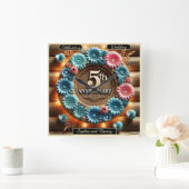 Wachstumszirkel: Fünfter Jahrestag Quadratische Wanduhr (Zuhause)