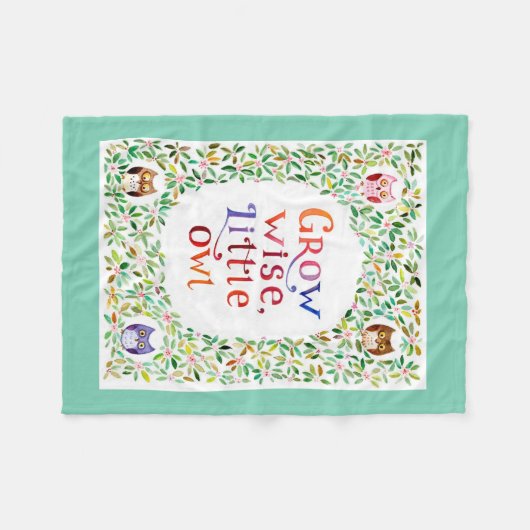 Wachsweise Uhenkunst Fleecedecke (Vorderseite (Horizontal))