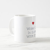 Wachte mit dir verliebt auf rotes Herz Kaffeetasse (Vorderseite Links)