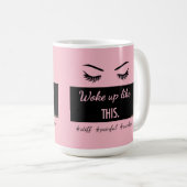 Wachte wie diese Eyelashes-Tasse mit Kaffeetasse (VorderseiteRechts)