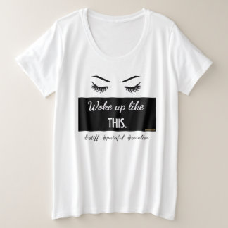 Wachte wie dieses Wimpern Damen plus Größe V - Große Größe T-Shirt