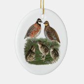 Wachtel-Familie Keramik Ornament (Rechts)