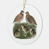 Wachtel-Familie Keramik Ornament (Links)