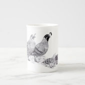 Wachtel-Familien-AbendStroll Porzellantasse (Vorderseite)