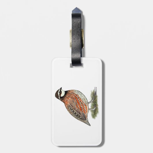 Wachtel-Hahn Gepäckanhänger (Rückseite vertikal)