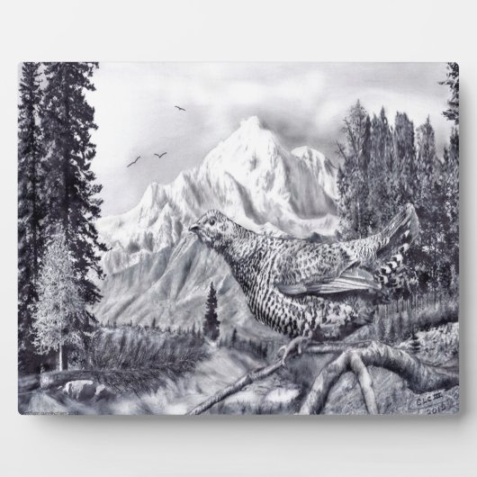 Wachtel und Berge Plaque Fotoplatte (Vorderseite)