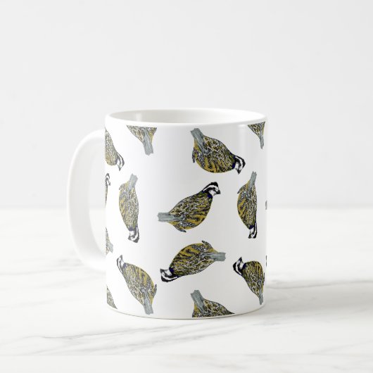 Wachtel-Wurf-Tasse Kaffeetasse (Vorderseite Links)