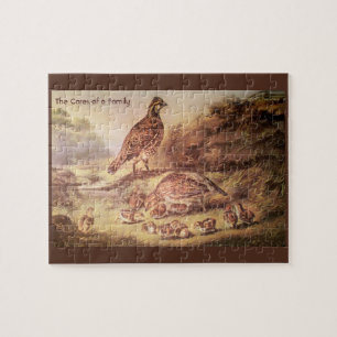 Wachtelfamilie Großes Puzzle (500 Teile)