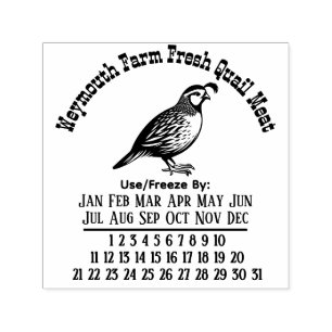 Wachtelhof Fleisch Eier Frische Kalender Datum #3A Permastempel