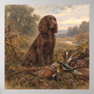 Wachtelhund Jagdkunst, Deutscher Wachtelhund Poster