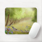 Wachteln in einer Wiese Mousepad (Mit Mouse)