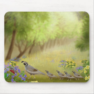 Wachteln in einer Wiese Mousepad